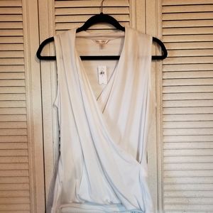Banana Republic Winter White Faux-Wrap Top M NWT